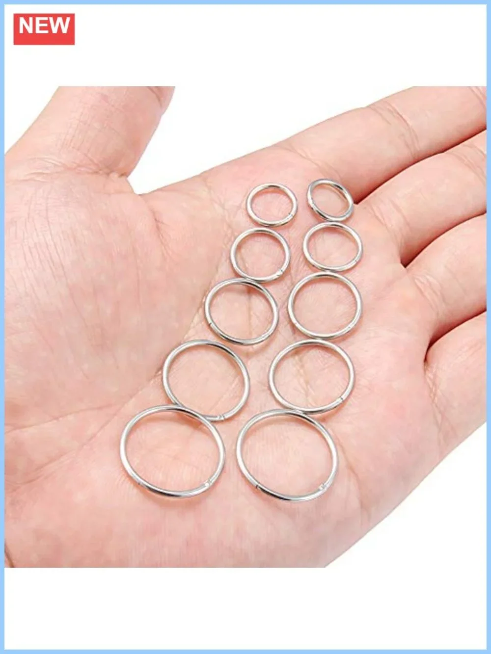 SCERRING 316L Stainless Steel Hinged Clicker Septum Nose Lip Ring Hoop 16G Body